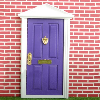 1:12 Масштаб Кукольный домик Миниатюрный деревянный сказочный дверной молоток Замок дверной пластины для ключа Аксессуары 1560