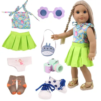 1 комплект кукольной одежды = платье юбка + милые животные сумка для 18 дюймов американская и 43 см реборн ребенок новорожденная кукла, девочка Россия DIY подарки игрушка