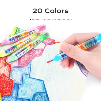 20 цветов Детский рисунок Цветные мелки Студенческий цветные мелки Инструмент для рисования Граффити Ручка Масляная пастель Набор