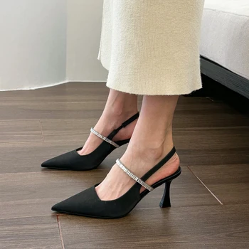 2023 Высокое качество Женская обувь в продаже Манжета на шнуровке Женские высокие каблуки Сексуальные туфли-лодочки Однотонная обувь Высокие каблуки Женская обувь
