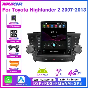 2Din Android10 6+128 Автомагнитола для Toyota Highlander 2 XU40 2007-2013 Радио Автомобильный 6 ГБ + 128 ГБ Авто Мультимедиа Видео Palyer GPS