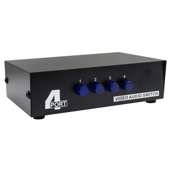  4-портовый AV-коммутатор RCA Switcher 4 In 1 Out Композитный видеоклип L/R Аудио Селектор Бокс Для DVD STB Игровые консоли
