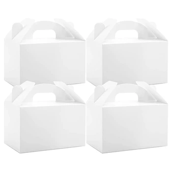 48 Pack White Treat Gable Party Favor Boxes Бумажные подарочные коробки для душа на день рождения 6X3,5X3,5 дюйма
