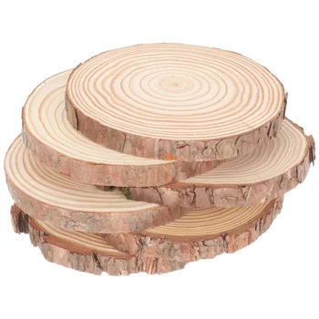 6 шт. Круглые деревянные ломтики Незаконченные кусочки из натурального дерева Crafting Slics Wood Coaster