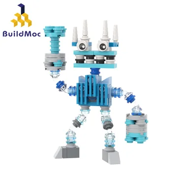 BuildMoc Мой поющий хор Wubbox Робот Строительные блоки Набор Светло-голубой Милые Песни Монстры Фигурки Кирпичи Игрушки Для Детей Подарок