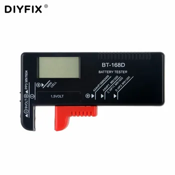 DIYFIX BT168D ЖК-дисплей Цифровой тестер батареи Проверка емкости батареи Уровень мощности для батареек AAA 9 В 1,5 В