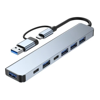 F3KE USB C Hub USB Алюминиевый адаптер типа C / USB на USB USB 2.0 Высокоскоростной USB-разветвитель Донгл Шнур Преобразователь Разъем
