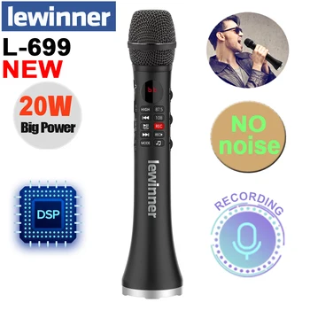 Lewinner L-699 Профессиональный караоке-микрофон Беспроводная колонка Портативный Bluetooth-микрофон для телефона Поддержка записи TF воспроизведения