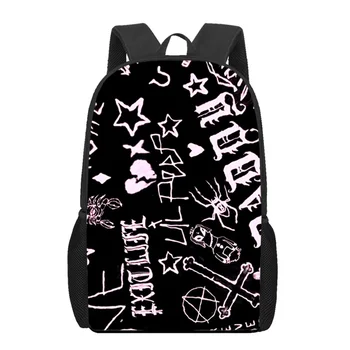 Lil Peep 3D-печатные книги для мальчиков и девочек Детская школьная сумка Подростковый рюкзак через плечо Женщина Мужчина Повседневные путешествия Рюкзаки для хранения