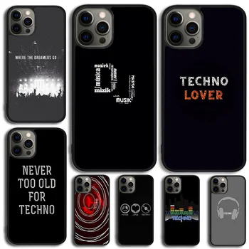 Love Techno Music Quotes Чехол для телефона для iPhone 15 14 SE 2020 XR XS 11 12 13 Mini Pro MAX 7 8 Plus