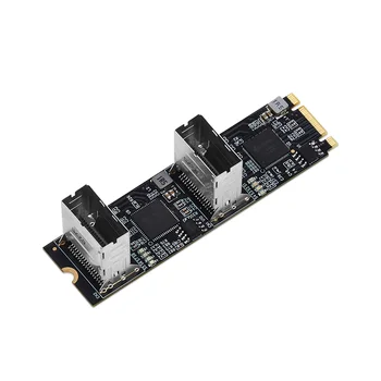 M.2 PCIe3.0 до 8 портов SATA 6G Multiplier Плата контроллера B/M Key NGFF с 2 интерфейсами Mini SAS Каждый порт 6 Гбит/с