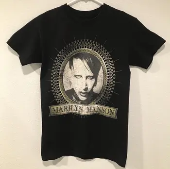 Marilyn Manson Футболка Взрослый Sz Small 2016 Концертная футболка Черный