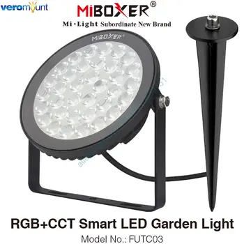 MiBoxer FUTC03 15 Вт RGB + CCT Умный светодиодный садовый фонарь Газонная лампа AC11V 220V IP65 Водонепроницаемый на открытом воздухе 2.4G RF Дистанционное управление WiFi Голосовое управление