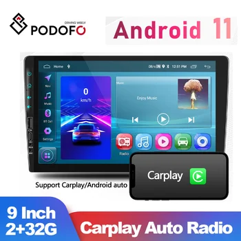 Podofo 2din 9 дюймов 2 + 32G Carplay Радио Для Универсального Android Авто Стереоплеер HiFi Мультимедийный Видеоплеер Для Toyota VW