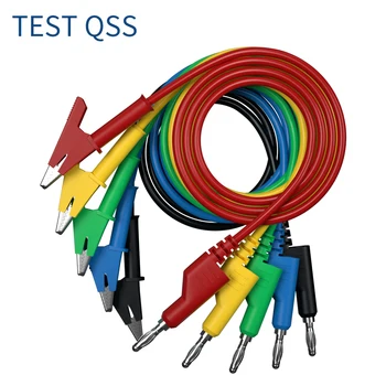 QSS 200 см 5 шт. 4 мм банан вилка к зажиму типа «крокодил» мультиметр измерительные провода кабель провод электрические инструменты аксессуары Q.70054-1