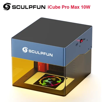 Sculpfun iCube Pro Max 10W Лазерный гравер с дымовым фильтром Температура 0,08 мм Лазерное пятно 120x120 мм Область гравировки BT Type-C