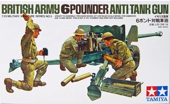 Tamiya 35005 Scale Model Kit 6-фунтовая 57-мм противотанковая пушка британской армии времен Второй мировой войны