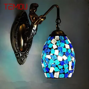 TEMOU Современный настенный светильник русалки Персонализированный и креативный Гостиная Спальня Прихожая Бар Украшение Свет