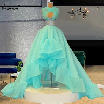 Tiffany Зеленые Платья знаменитостей для женщин 2021 Принцесса без рукавов Красная ковровая дорожка Беглые платья Платье для феи Vestidos Formales