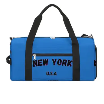 U.S.A Нью-Йорк Спортивные сумки City America Большая спортивная сумка На открытом воздухе Мужская женская сумка с принтом Багаж Новинка Сумка для фитнеса