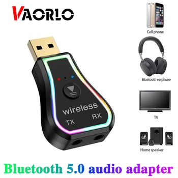 VAORLO 3 в 1 приемник передатчик Bluetooth 5.0 стерео аудиоадаптер 3,5 мм AUX RCA USB Jack Беспроводной адаптер для ТВ ПК Автомобильный комплект