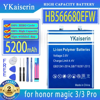 YKaiserin Аккумулятор HB566680EFW 5200 мАч для honor magic 3 Pro 3Pro magic3 magic3 Pro Bateria
