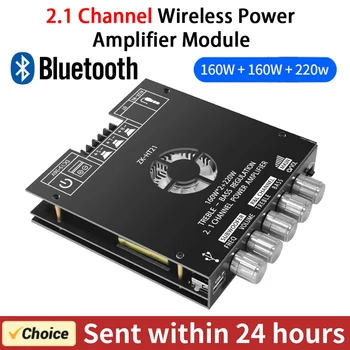 ZK-HT21 2.1-канальная плата усилителя Bluetooth 160 Вт x 2 + 220 Вт HiFi сабвуфер TDA7498E стерео усилитель плата AUX / USB Вход DC15-36 В