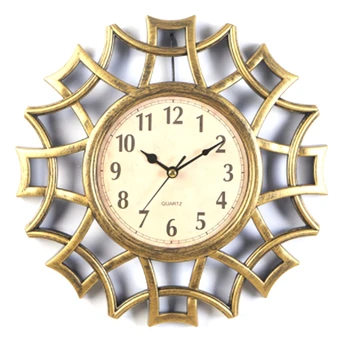 Абстрактные настенные часы Скандинавские винтажные цифры Геометрические настенные часы Кварцевые Mordern Дизайн дома Настенные декоративные принадлежности Золото
