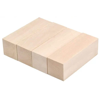 Большие резьбовые деревянные блоки Точка деревянных блоков Блоки для резьбы по липе Необработанный набор из мягкой древесины для начинающих резчиков