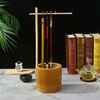 Винтажная бамбуковая ручка, вешалка для кистей, каллиграфия, подвесная кисть, стойка для сушки ручек, простой кабинет, четыре сокровища