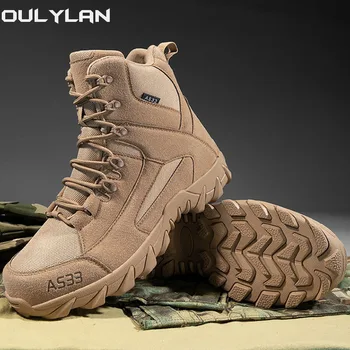 Военная тактическая походная обувь Мужчины Женщины Снег Пустыня Ботинки Прочная Тренировочная Обувь Зимние На Открытом Воздухе Теплые Альпинистские Ботильоны