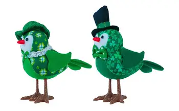 День Святого Патрика Мягкая игрушка Светящаяся зеленая птица Мягкая плюшевая игрушка День Святого Патрика Декор вечеринки для детской комнаты Игровой аксессуар