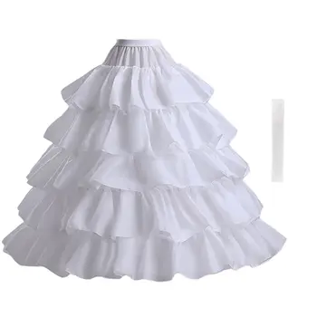  Длина до пола Юбка Обруч Юбка для женщин Плюс размер Нижняя юбка для свадебного платья Бальное платье для девочек Кринолин Слипы Белый