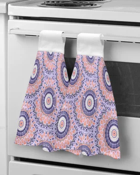 Индийская абстракция Полотенца для рук Ванная комната Висячая ткань Микрофибра Ткань для быстрой сушки Кухонное полотенце