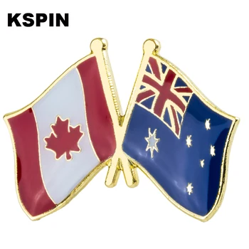 Канада Австралия Флаг дружбы Значок Флаг Брошь Национальный флаг Лацкан Булавка Международные дорожные булавки