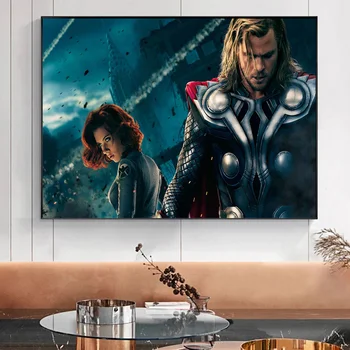 Картина на холсте Marvel Avengers Супергерой Персонаж Тор Плакаты и принты Настенные картины для детской гостиной Домашний декор