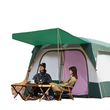  Кемпинг Всплывающая палатка Портативная складная полностью автоматическая виниловая палатка для пикника На открытом воздухе Утолщенный ливень Кемпинговое снаряжение Водонепроницаемый