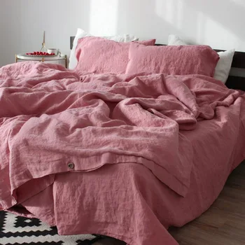 Комплект пододеяльников, 100% французский лен, мягкое дышащее постельное белье, фермерское одеяло, одеяло с застежкой на пуговицы