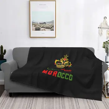 Королевство Марокко Пушистое одеяло Марокканский флаг Изготовленное на заказ одеяло для дома 125 * 100 см Покрывала