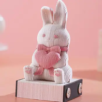 Кролик Бумажный Блок 3D Блокнот 3D Блокнот Для Заметок Бумага Клейкие Заметки 3D Искусство Блокнот Бумажный Ремесло Строительный блок Украшение стола