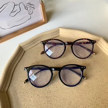 круглая оправа для очков для женщин Винтажные очки для блокировки синего света Компьютерные очки Очки Мужские оптические очки