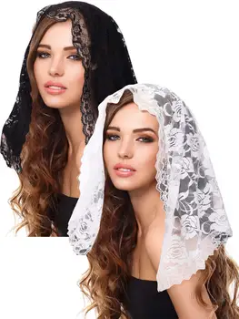 Кружевные вуали Головной убор Латинская месса Мантилья Вуали Короткий шарф для невесты