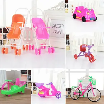 Мини Кукольный Домик Мебель Пластиковая коляска Велосипед Автомобиль Для Аксессуаров Игрушка