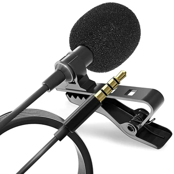 Мини петличный микрофон Clip-on Запись Microfono для Lightning Type C 3,5 мм, iPhone, ноутбук, ПК и Mac, камеры, Android