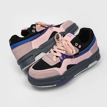 Модные розовые мужские туфли на платформе Кроссовки 2023 Высокое качество Дизайнерская обувь для скейтборда Женские удобные повседневные кроссовки Unsiex