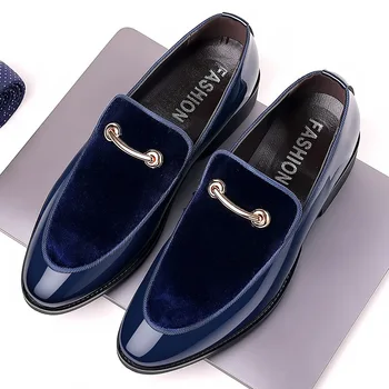 Мужская классическая обувь PU Кожа Мода Мужские деловые лоферы Кожаные туфли с острым носком Оксфорды Дышащая формальная свадебная обувь