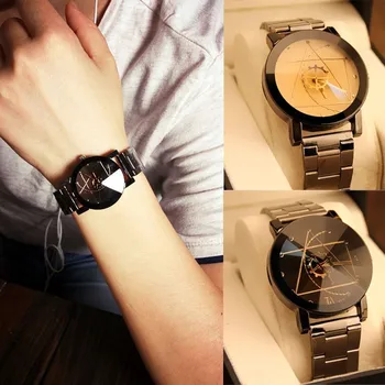 Мужские и женские часы для пар Часы со стальным ремешком Спортивные кварцевые часы для отдыха V49