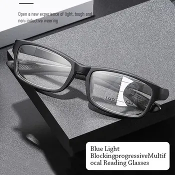 Мультифокальные очки для чтения с защитой от синего света Защита глаз Очки для блокировки синего луча Очки для дальнозоркости PC Ultralight