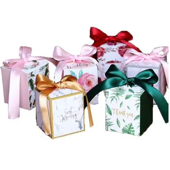  Новая многоцветная подарочная коробка Бумажные упаковочные коробки Конфетные пакеты Свадебное украшение Favor Конфеты Шоколадная коробка Baby Shower Party Supplies