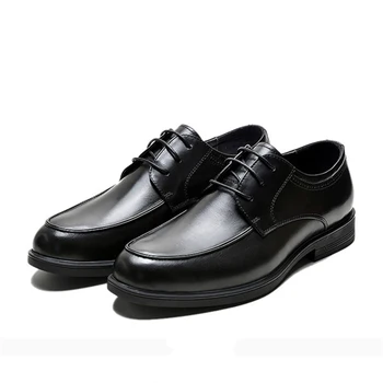 Новая мужская деловая кожаная обувь Мужская обувь из натуральной воловьей кожи Мужская обувь с низким верхом и шнуровкой Свадебная обувь M1108